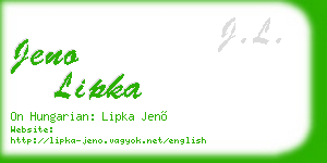 jeno lipka business card